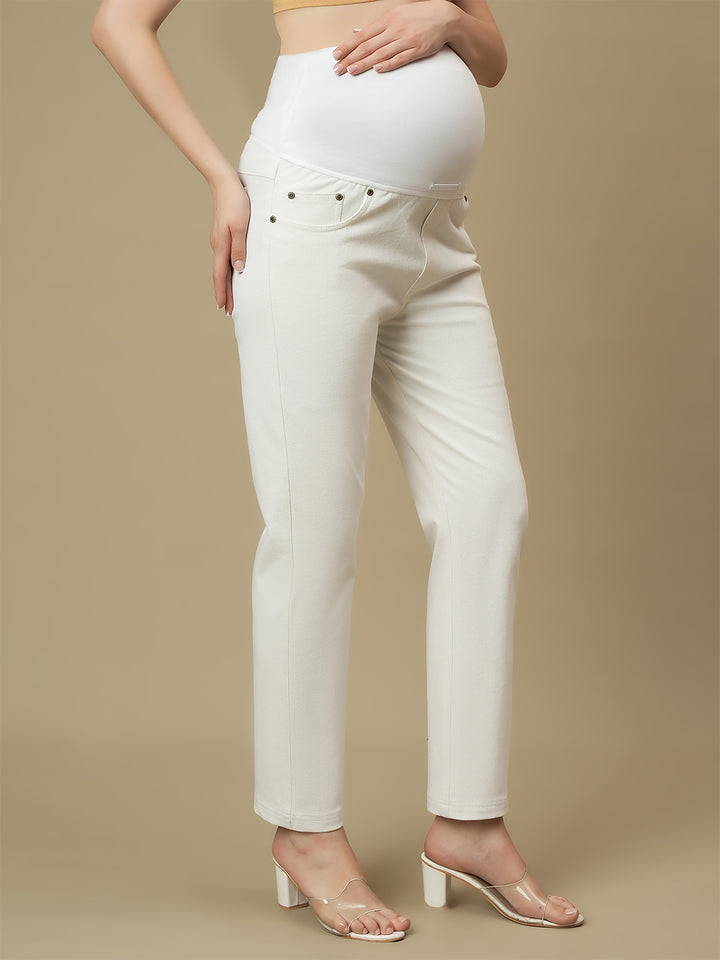 Maternity White Straight Leg Jeans