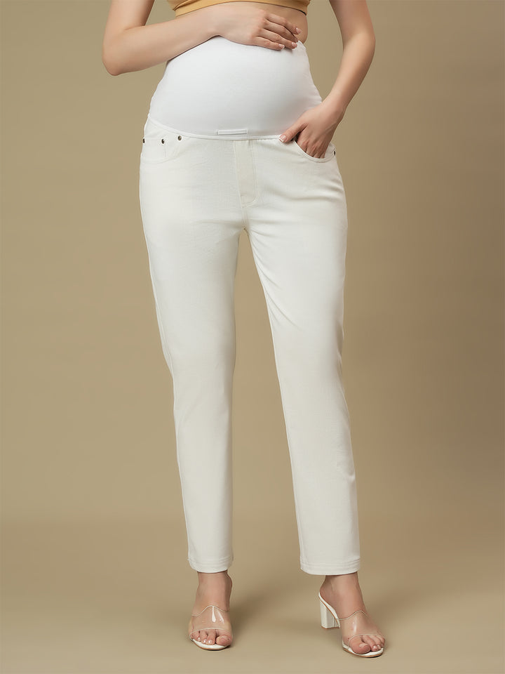 Maternity White Straight Leg Jeans