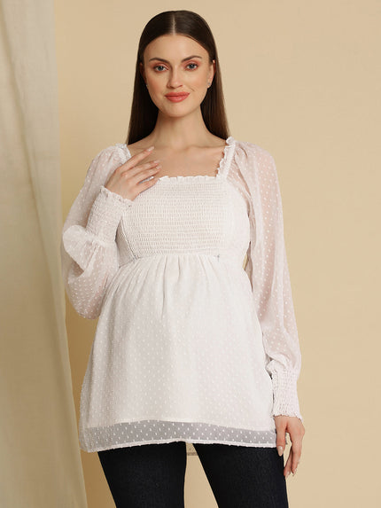 Maternity White Top Blouse