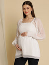 Maternity White Top Blouse