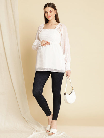 Maternity White Top Blouse