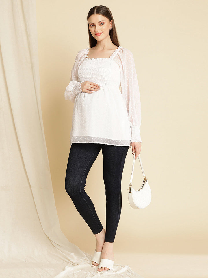 Maternity White Top Blouse