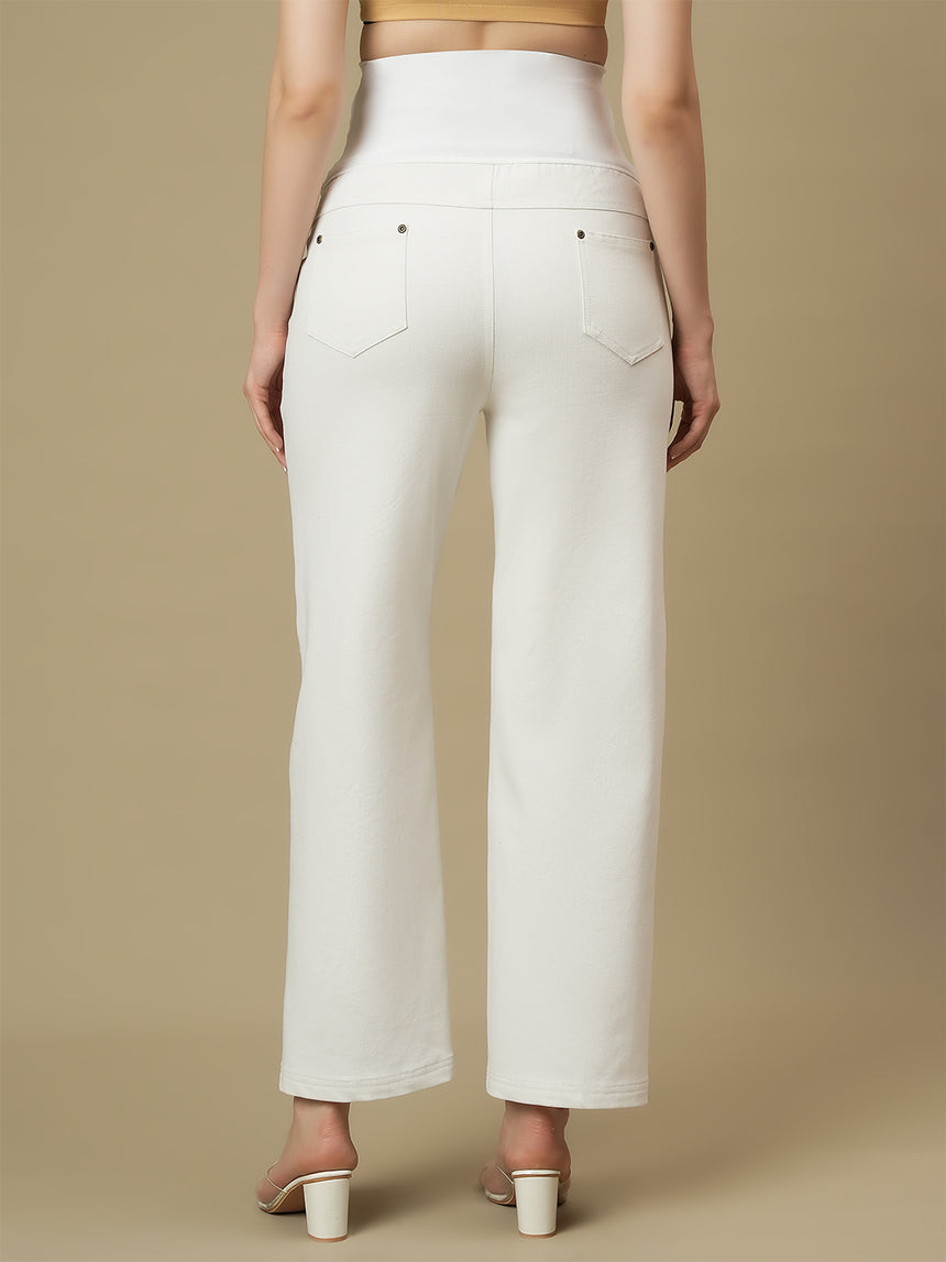 Maternity White Wide-leg Jeans