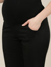 Stretchy Cotton Wide Leg Formal Maternity Trousers-Black