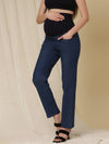 Wide-Leg Maternity Jeans- Blue