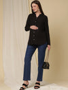 Wide-Leg Maternity Jeans- Blue
