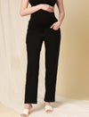 Wide Leg Maternity Jeans- Charcoal Black