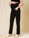 Wide Leg Maternity Jeans- Charcoal Black
