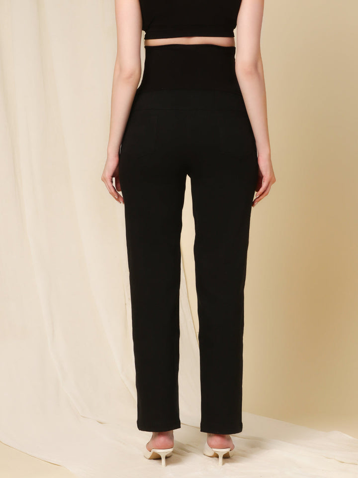 Wide Leg Maternity Jeans- Charcoal Black