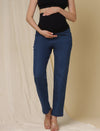 Wide-Leg Maternity Jeans- Denim Blue