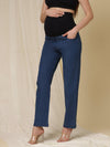 Wide-Leg Maternity Jeans- Denim Blue