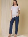Wide-Leg Maternity Jeans- Denim Blue