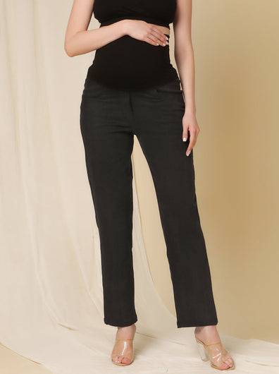 Wide Leg Maternity Jeans- Charcoal Grey