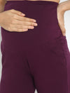 High Waist Wide-leg Maternity Pants- Purple