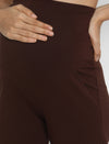 High Waist Wide-leg Maternity Pants- Brown