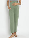 High Waist Wide-leg Maternity Pants- Light Green