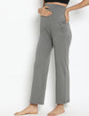 High Waist Wide-leg Maternity Pants- Light Grey
