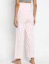 High Waist Wide-leg Maternity Pants- Pink