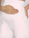 High Waist Wide-leg Maternity Pants- Pink