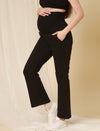 bump-friendly, over-belly maternity bootcut pants- side view