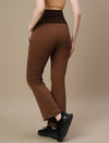 Maternity Winter Fleece Bootcut Pants- Brown