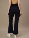 Maternity Winter Fleece Bootcut Pants- Navy Blue