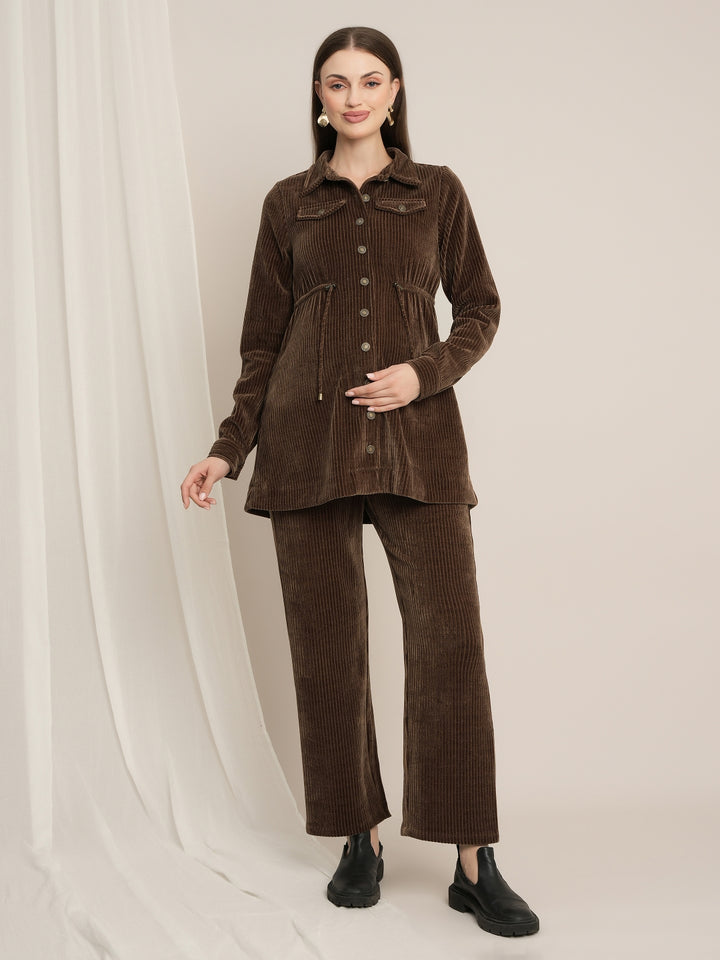 Maternity Winter Corduroy Co-ord Set