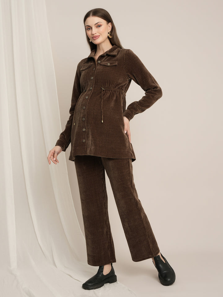Maternity Winter Corduroy Co-ord Set