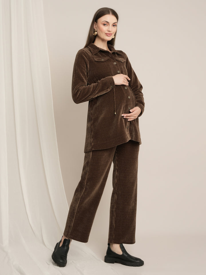 Maternity Winter Corduroy Co-ord Set
