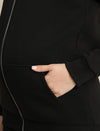 Maternity Winter Fleece Sweatshirt - Black
