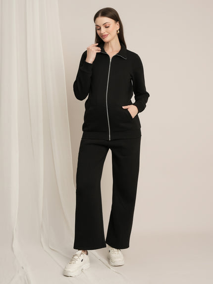 Maternity Winter Fleece Sweatshirt - Black