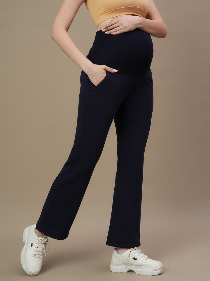 Maternity Winter Fleece Co-ord Set- Navy Blue