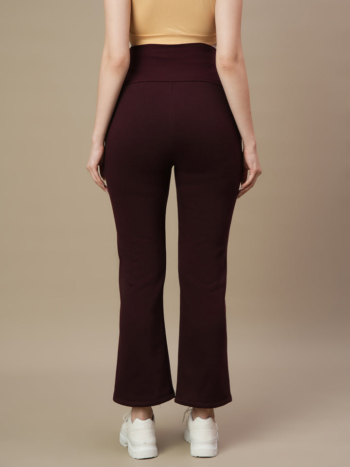 Maternity Winter Fleece Co-ord Set- Wine Berry