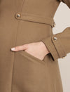 Maternity Winter Tweed A-Line Overcoat with Pockets - Beige
