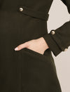 Maternity Winter Tweed A-Line Overcoat with Pockets - Green