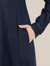 Maternity Winter Stretch Denim Flared Maxi Dress