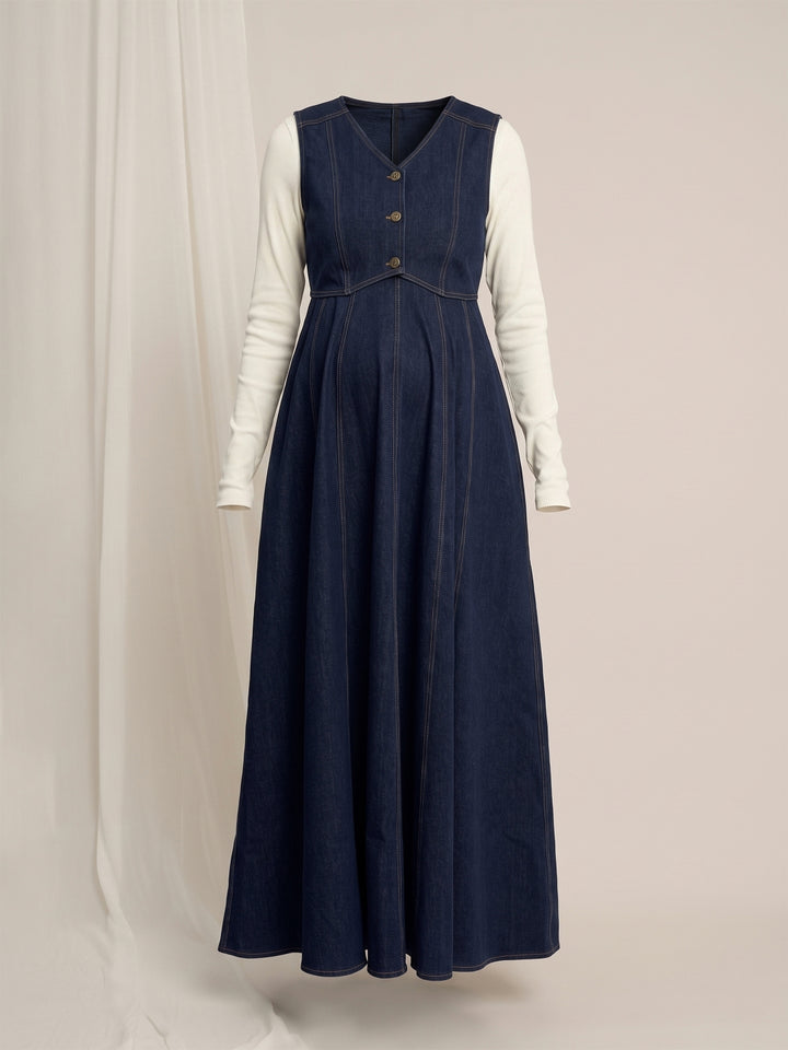 Maternity Winter Denim Dress & Jacket