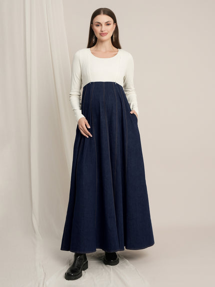 Maternity Winter Denim Dress & Jacket