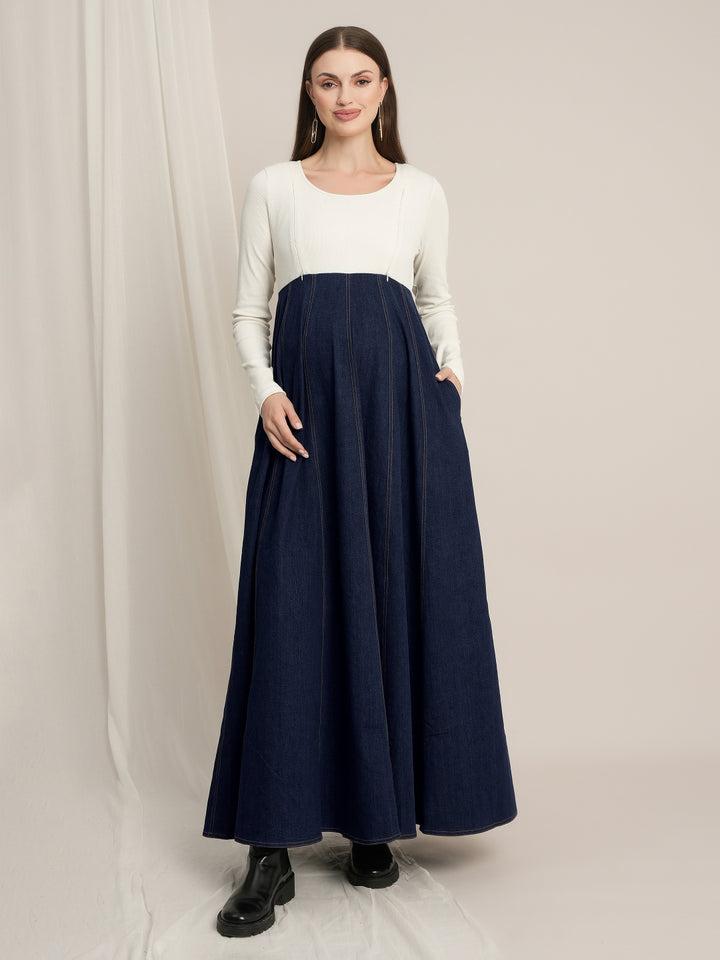 Maternity Winter Denim Dress & Jacket