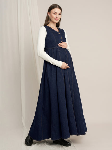 Maternity Winter Denim Dress & Jacket