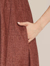 Rust Maternity Winter Woolen Maxi Dress with Shrug