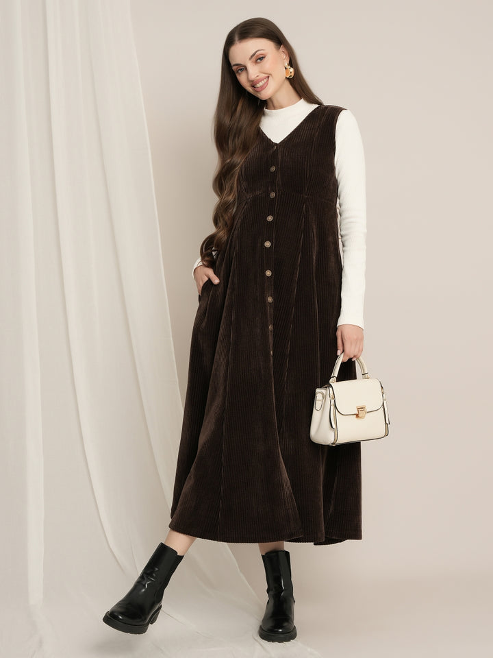 Maternity Winter Dungaree Dress with Top