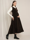 Maternity Winter Dungaree Dress with Top