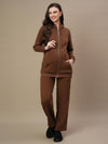 Winter Fleece Maternity Sweatsuits Set- Brown