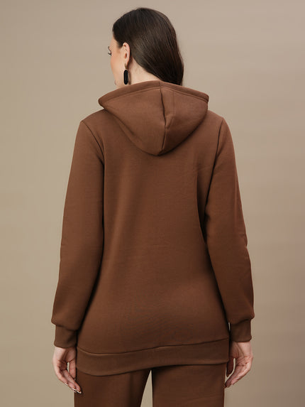 Winter Fleece Maternity Sweatsuits Set- Brown