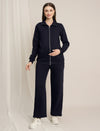 Maternity Winter Fleece Co-ord Set with Zip - Navy Blue