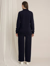 Maternity Winter Fleece Co-ord Set with Zip - Navy Blue