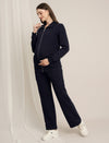 Maternity Winter Fleece Co-ord Set with Zip - Navy Blue