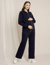 Maternity Winter Fleece Co-ord Set with Zip - Navy Blue