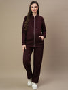 Winter Fleece Maternity Sweatsuits Set- Wine Berry